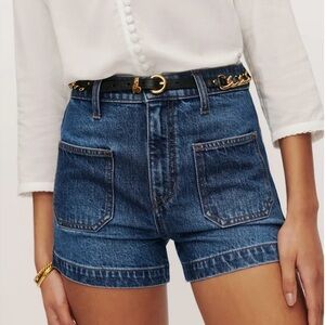 Reformation Alyssa Stretch High Rise 3.5” Jean Shorts Blue - Size 27